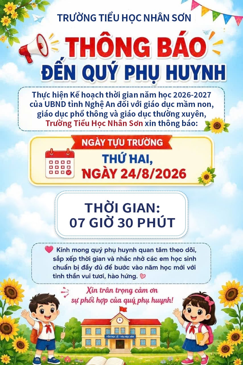 THÔNG BÁO TỰU TRƯỜNG